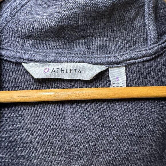 Athleta Blissful Open Front Hooded Cardigan Wrap Gray Sweater Womens Small - Picture 4 of 7